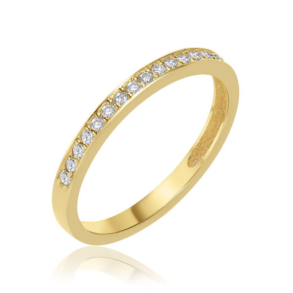 טבעת חצי איטרנטי יהלומים "גלנץ" - 0.17 קראט