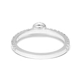 טבעת אמרלד עגולה עם היילו יהלומים - 0.35 קראט