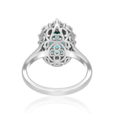 טבעת וינטאג' אמרלד בצורת אובל עם יהלומים - 2.62 קראט